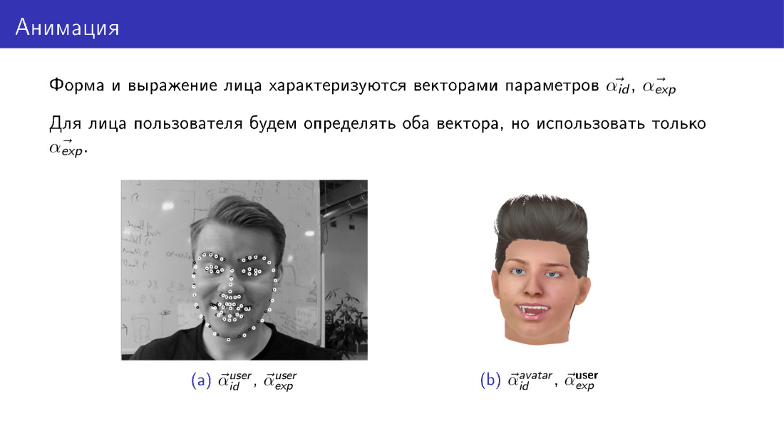 3D-реконструкция лиц по фотографии и их анимация с помощью видео. Лекция в Яндексе - 20
